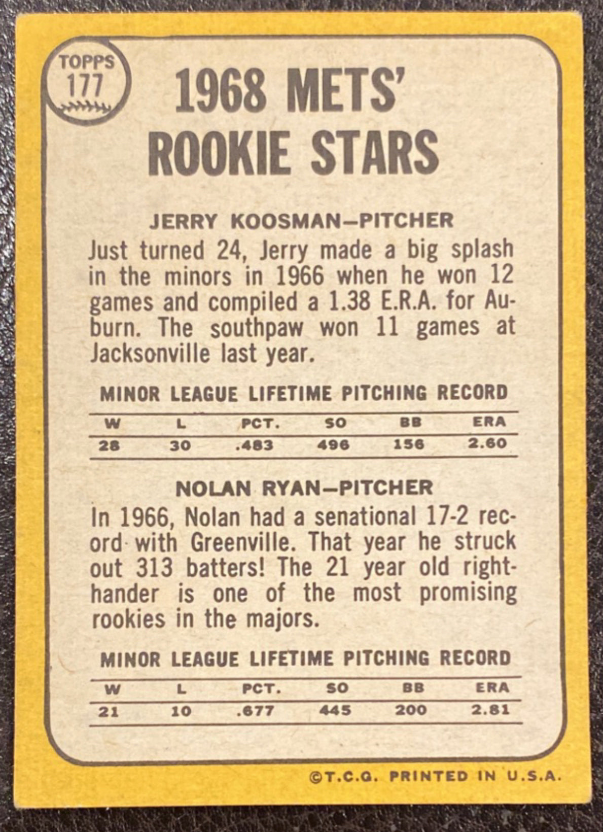 Ryan, Nolan - 1968 Topps