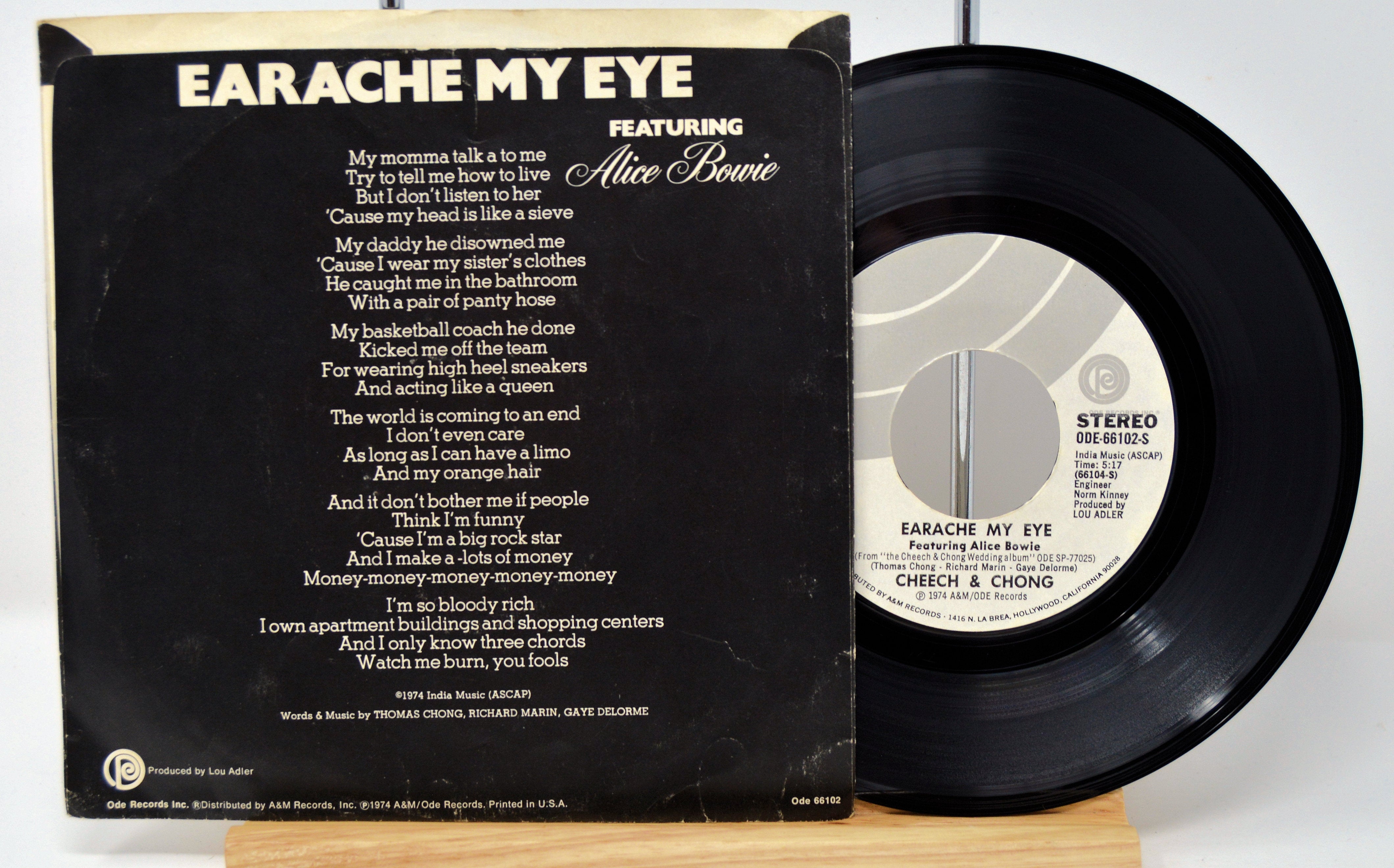 Cheech & Chong - Earache My Eye / Turn That Thing Down, 7 Inch Vinyl ...