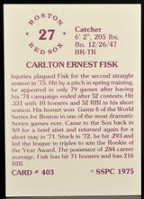 Fisk, Carlton - 1975 SSPC