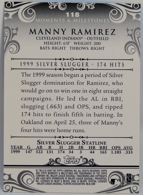 Ramirez, Manny - 2008 Milestones Blue 06/10