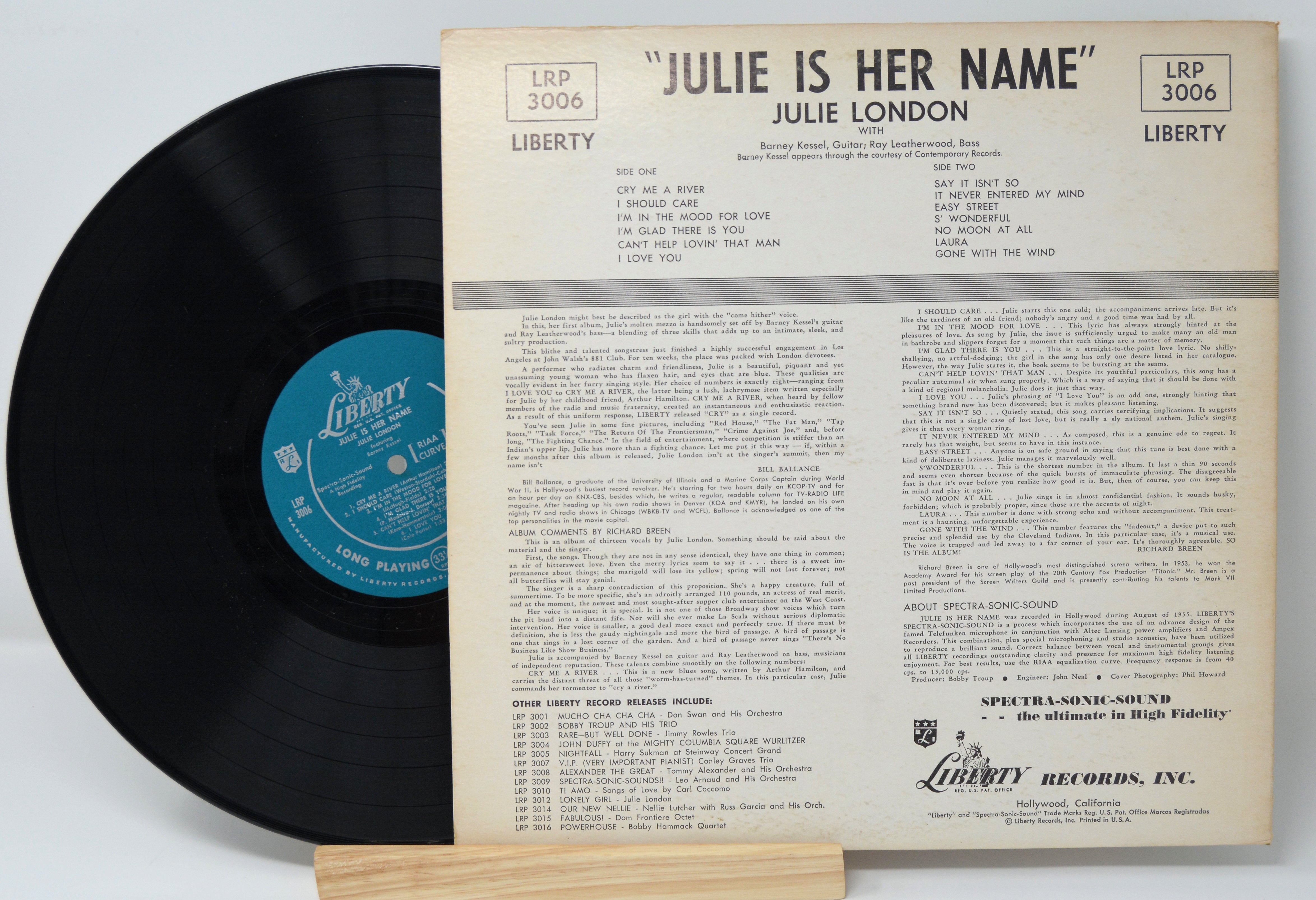 Julie London - Julie Is Her Name, Vinyl Record Album LP, Liberty – Joe's  Albums