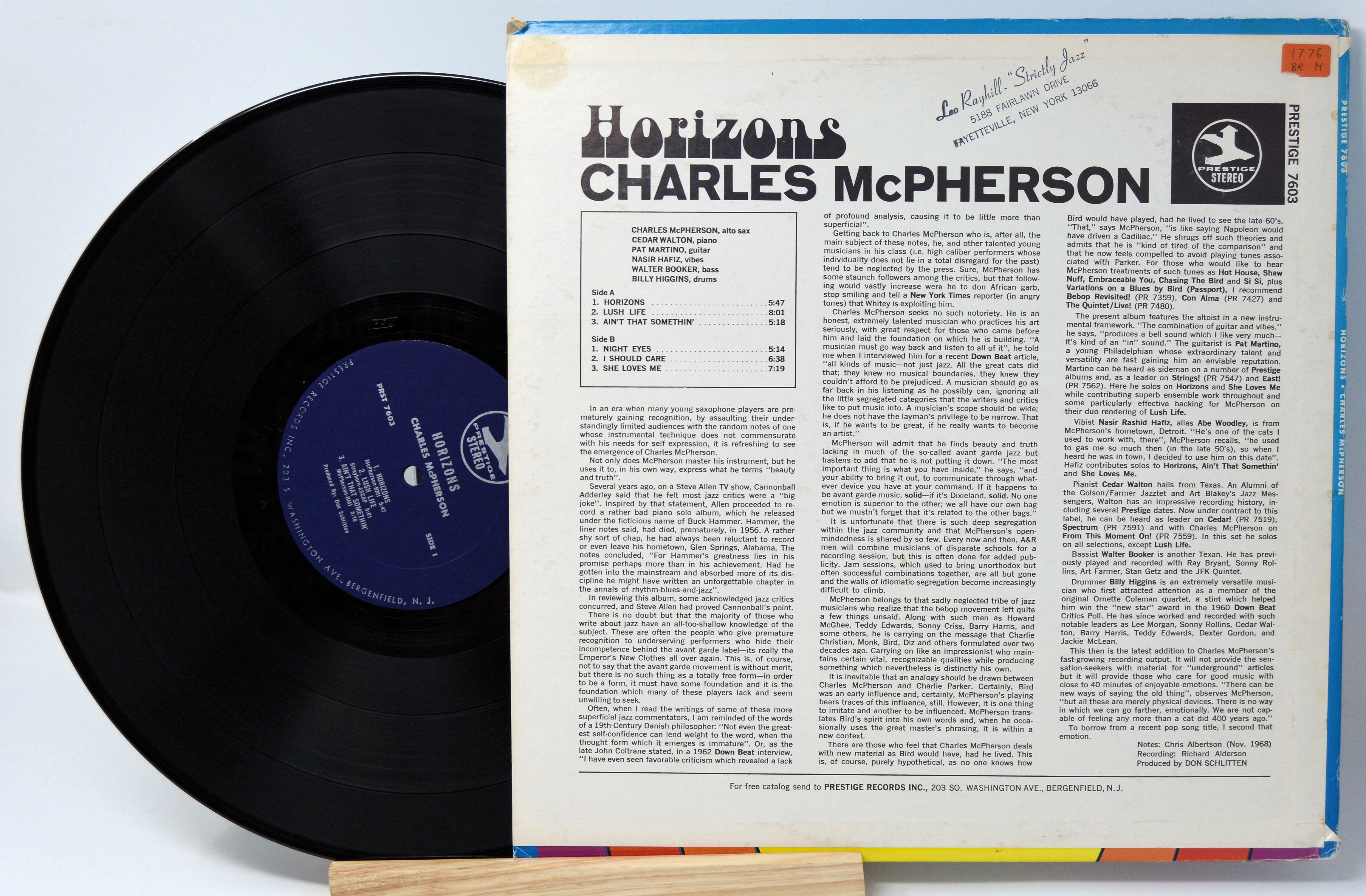 Charles McPherson - Horizons, Vinyl Record Album LP, Prestige PR 7603 ...