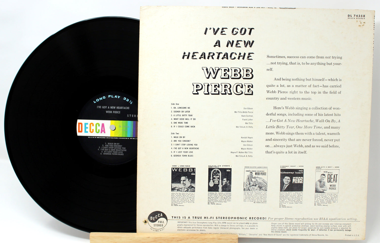 Webb Pierce - I've Got A New Heartache, Vinyl Record Album LP – Joe's ...