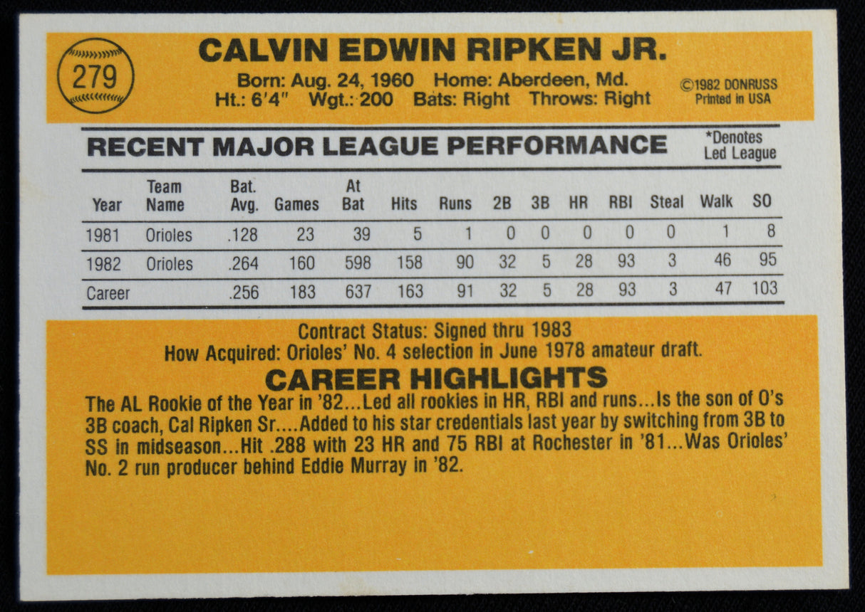 Ripken, Cal - 1983 Donruss