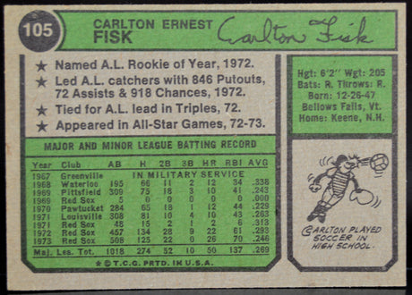 Fisk, Carlton - 1974 Topps