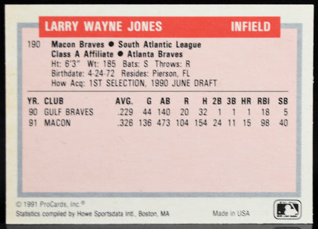 Jones, Chipper - 1991 ProCards