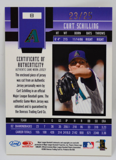 Schilling, Curt - 2003 Leaf Certified Gold Patch