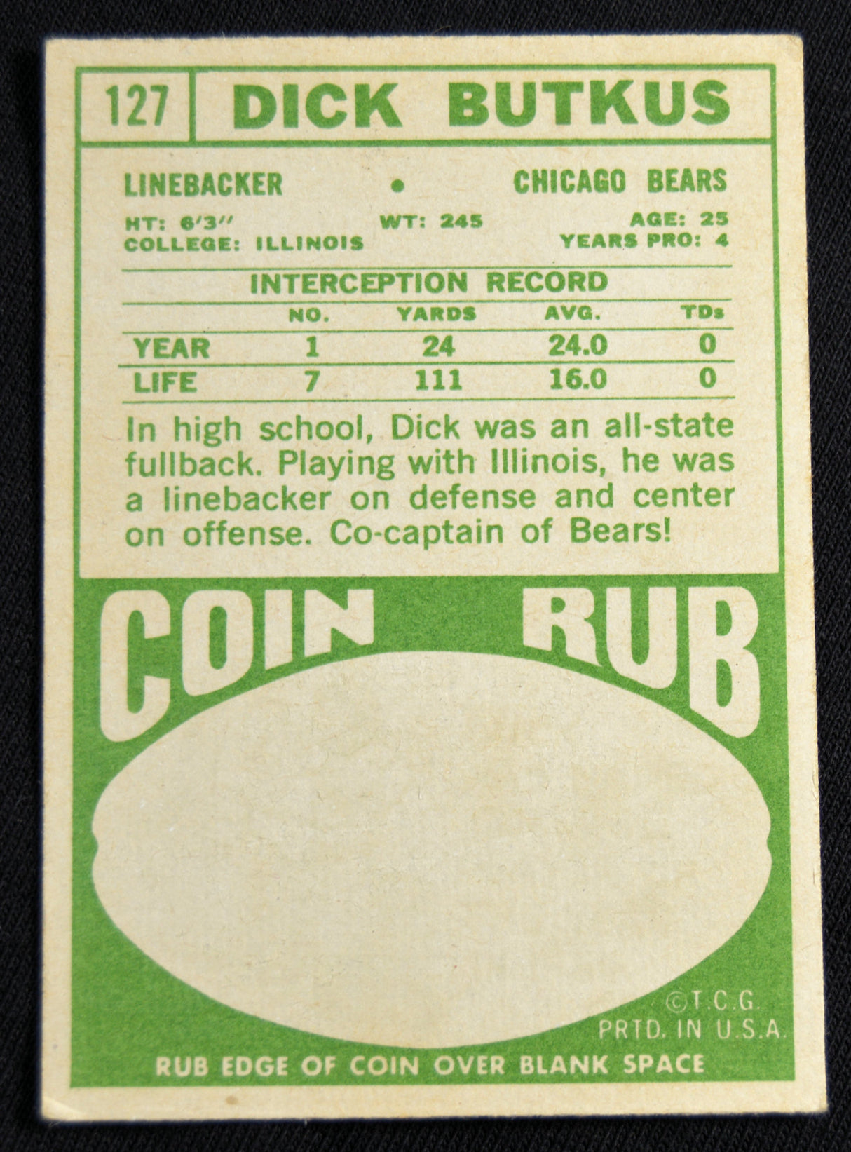 Butkus, Dick - 1968 Topps