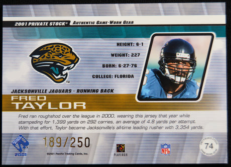 Taylor, Fred - 2001 Jersey Patch