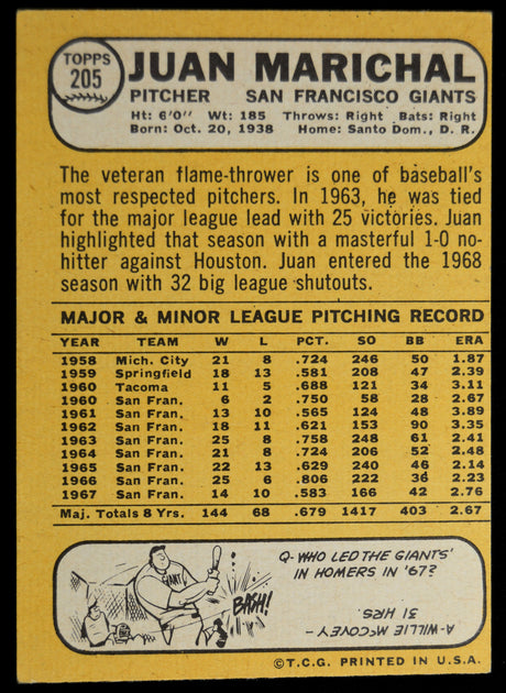 Marichal, Juan - 1968 Topps