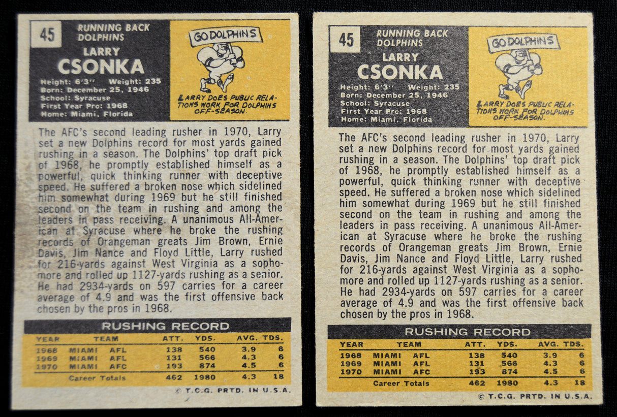 Csonka, Larry - 1971 Topps (2)