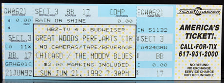 Moody Blues - 1992 Backstage Pass & Ticket