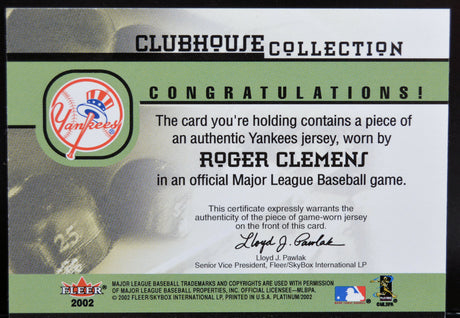 Clemens, Roger - 2002 Platinum Jersey