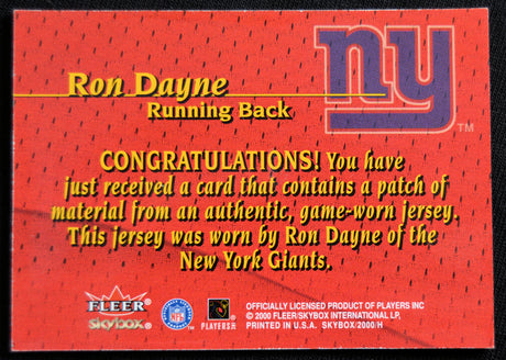 Dayne, Ron - 2000 Fleer Patch Works