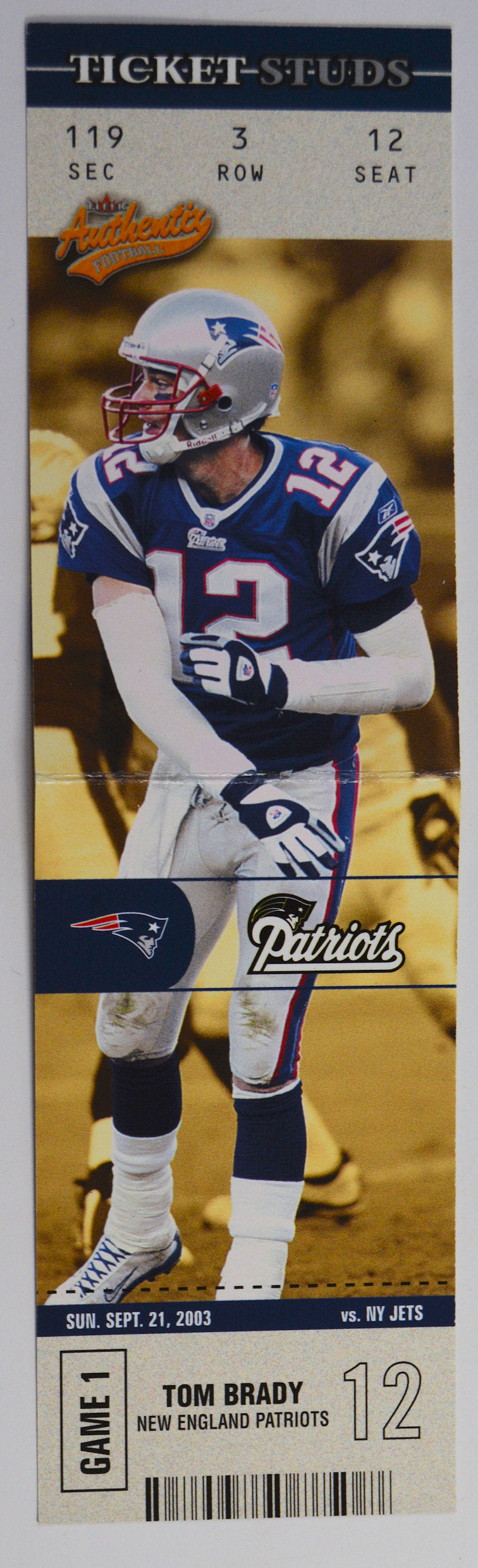 Brady, Tom - 2003 Fleer Authentix