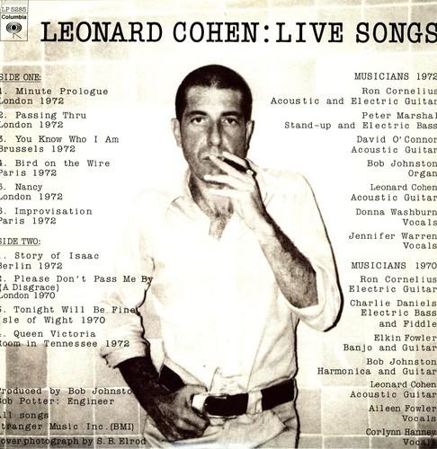 Cohen, Leonard - Live Songs