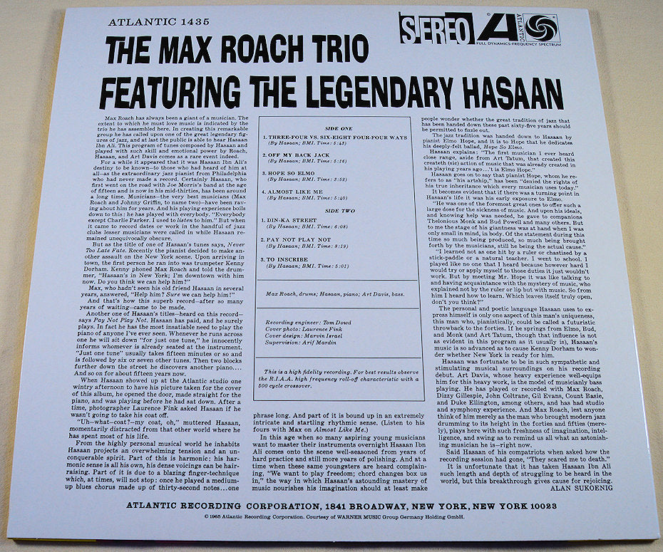 Roach, Max - Trio Featuring Hasaan