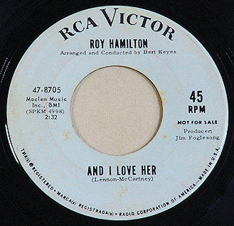 Hamilton, Roy - And I Love Her / Tore Up Over You